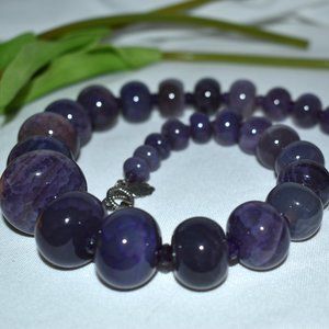 Amy Kahn Russell Purple Agate Bead Necklace